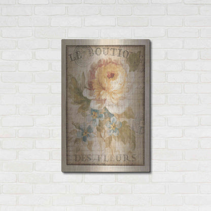 Luxe Metal Art 'Parisian Flowers I' by Danhui Nai, Metal Wall Art,24x36