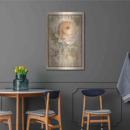 Luxe Metal Art 'Parisian Flowers I' by Danhui Nai, Metal Wall Art,24x36