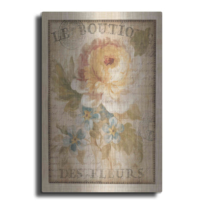 Luxe Metal Art 'Parisian Flowers I' by Danhui Nai, Metal Wall Art