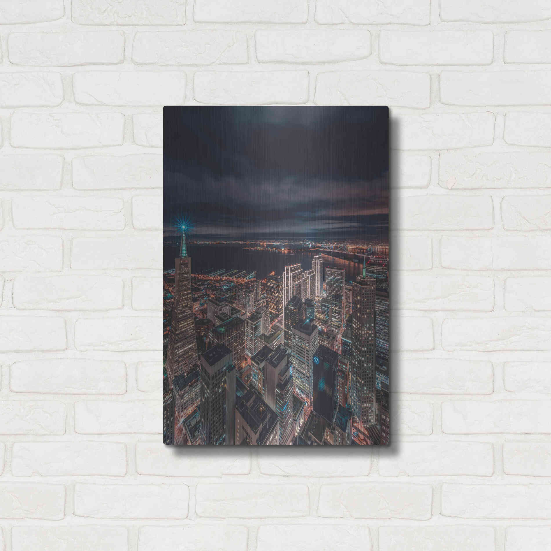 Luxe Metal Art 'San Francisco Look Down 5' by Bruce Getty, Metal Wall Art,16x24