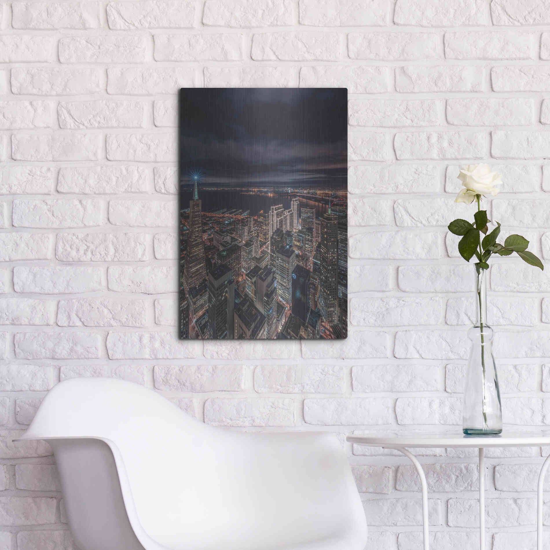 Luxe Metal Art 'San Francisco Look Down 5' by Bruce Getty, Metal Wall Art,16x24