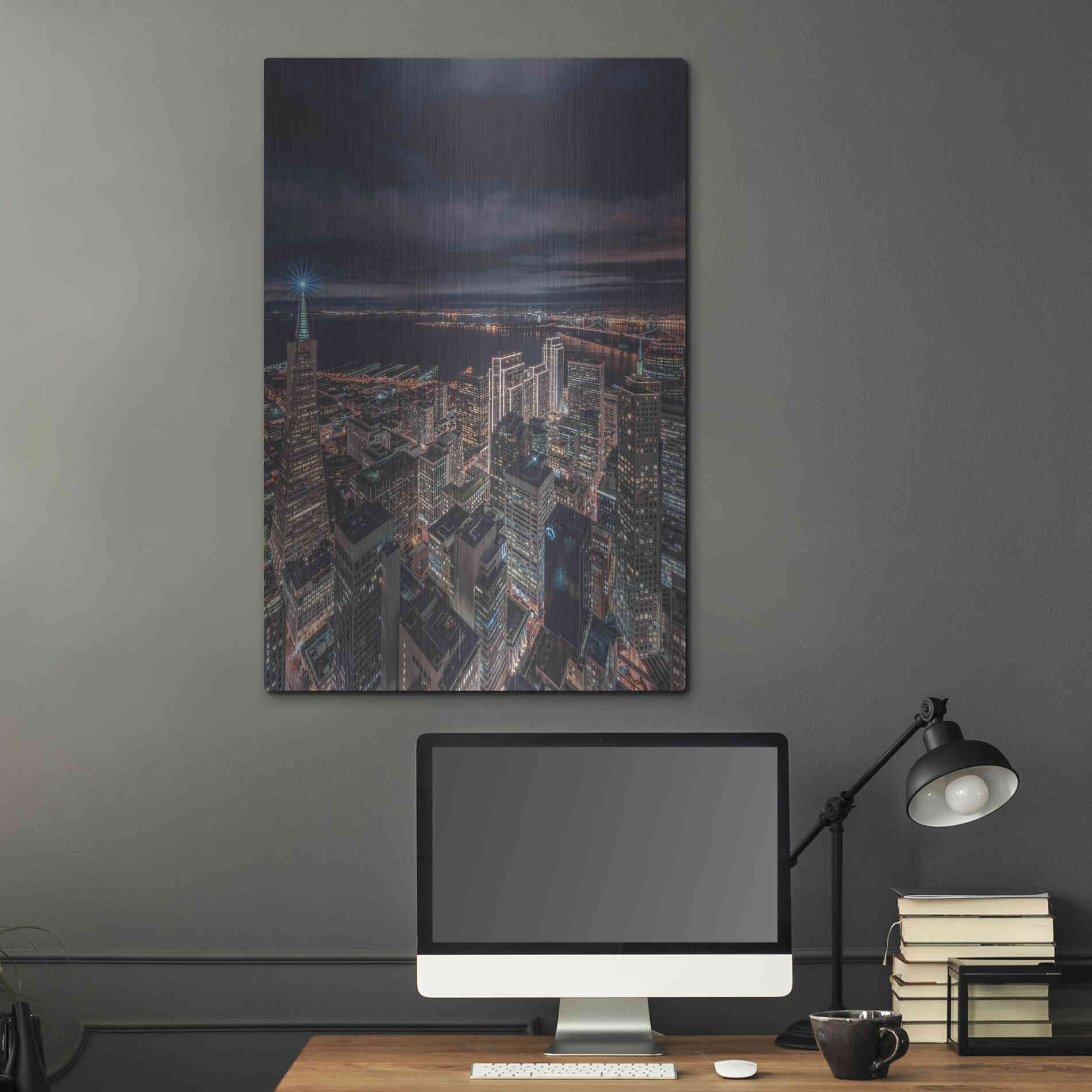 Luxe Metal Art 'San Francisco Look Down 5' by Bruce Getty, Metal Wall Art,24x36
