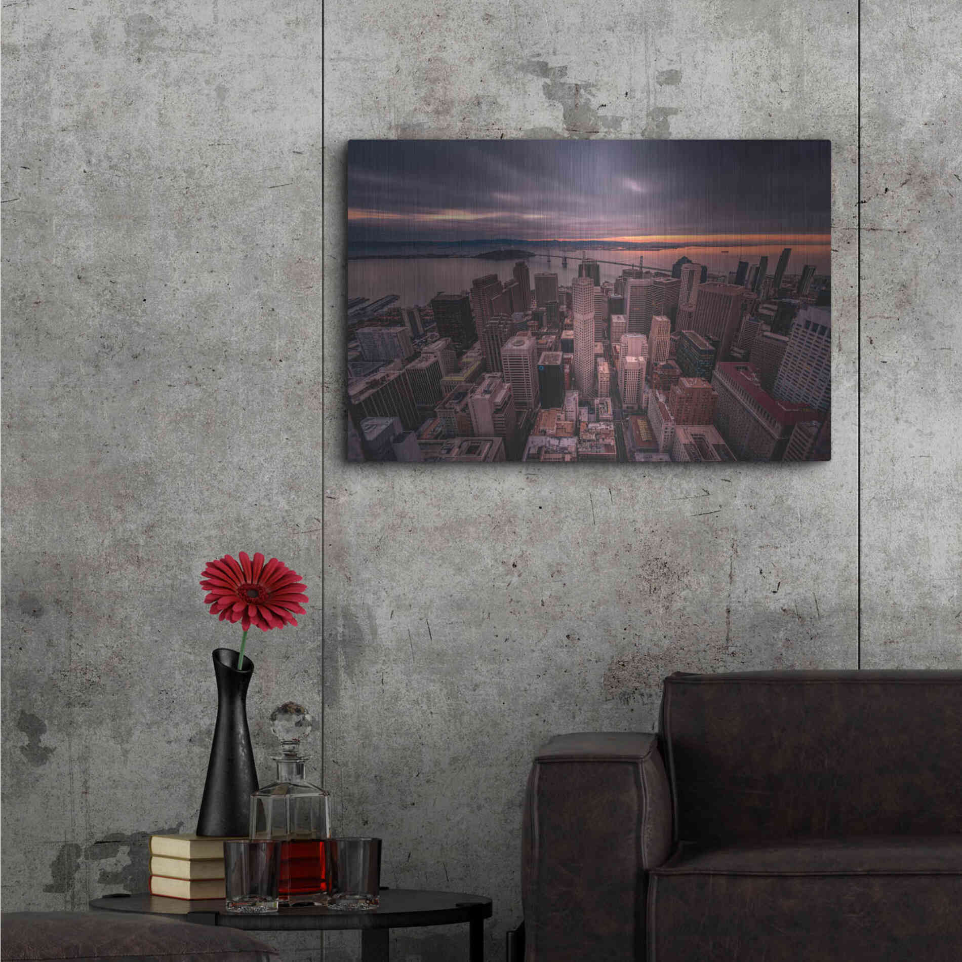 Luxe Metal Art 'San Francisco Look Down' by Bruce Getty, Metal Wall Art,36x24