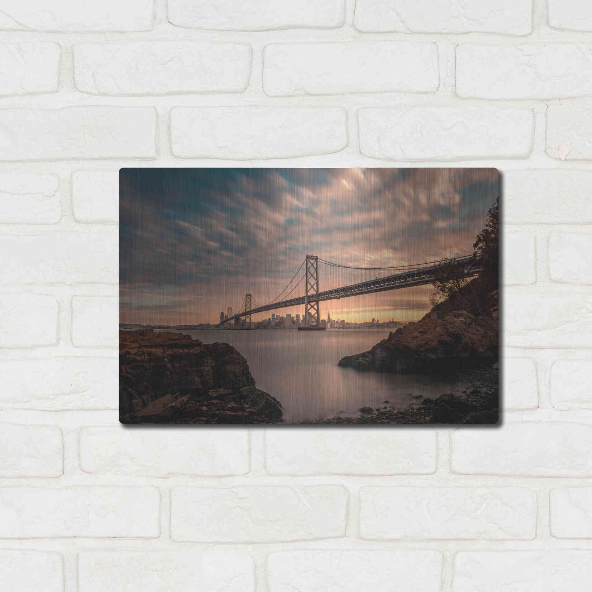 Luxe Metal Art 'San Francisco’s Stretch' by Bruce Getty, Metal Wall Art,16x12
