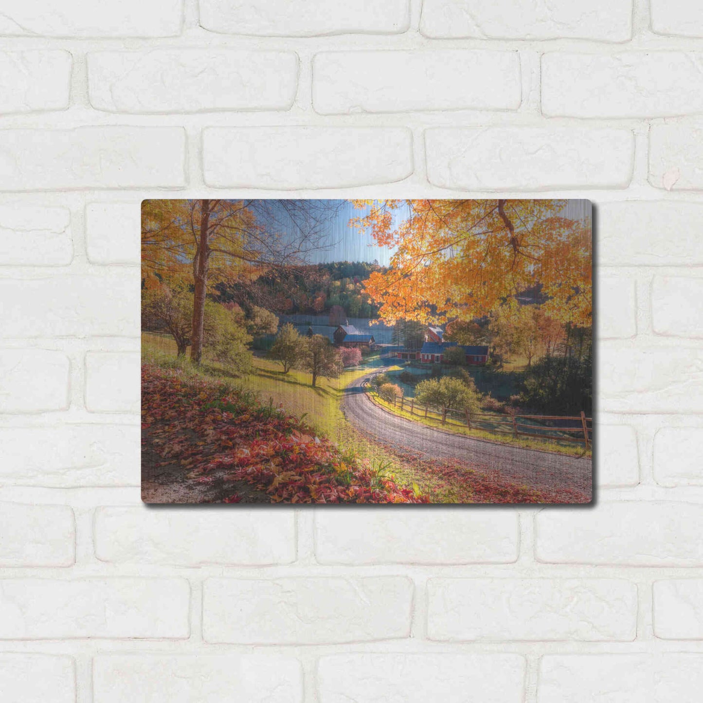 Luxe Metal Art 'Sleepy Hollow Ranch  Vermont' by Bruce Getty, Metal Wall Art,16x12