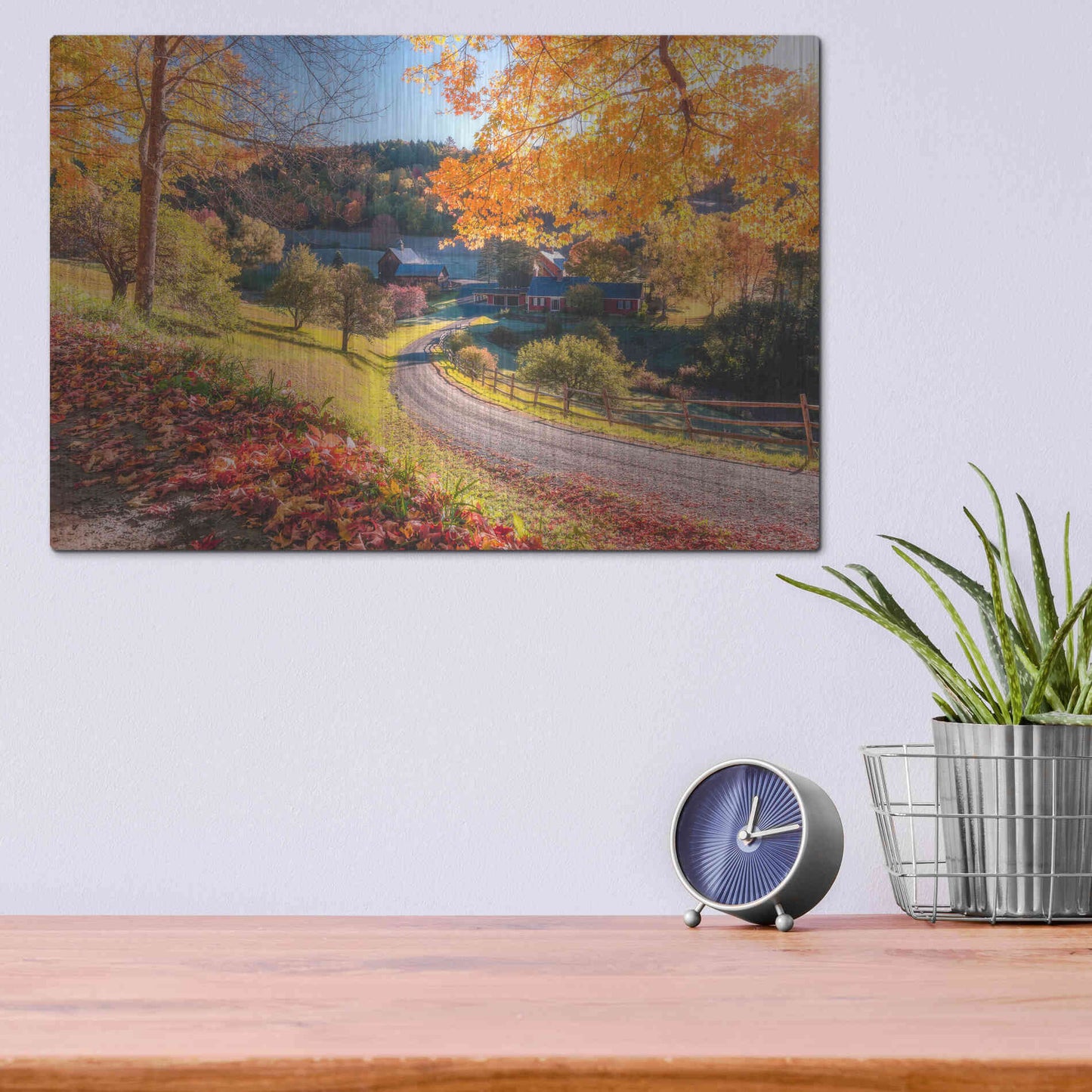 Luxe Metal Art 'Sleepy Hollow Ranch  Vermont' by Bruce Getty, Metal Wall Art,16x12