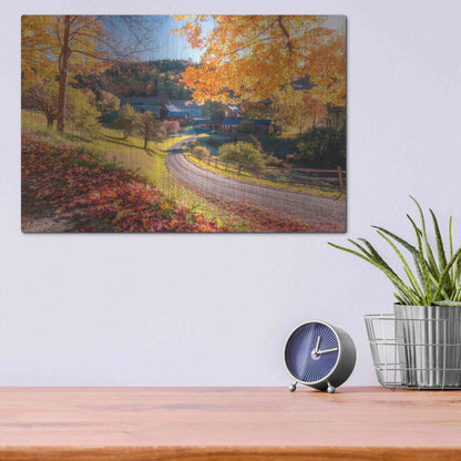 Luxe Metal Art 'Sleepy Hollow Ranch  Vermont' by Bruce Getty, Metal Wall Art,16x12