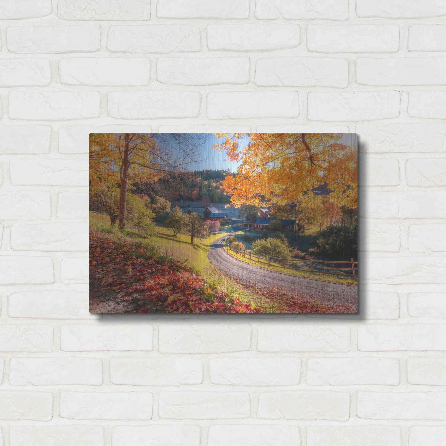 Luxe Metal Art 'Sleepy Hollow Ranch  Vermont' by Bruce Getty, Metal Wall Art,24x16