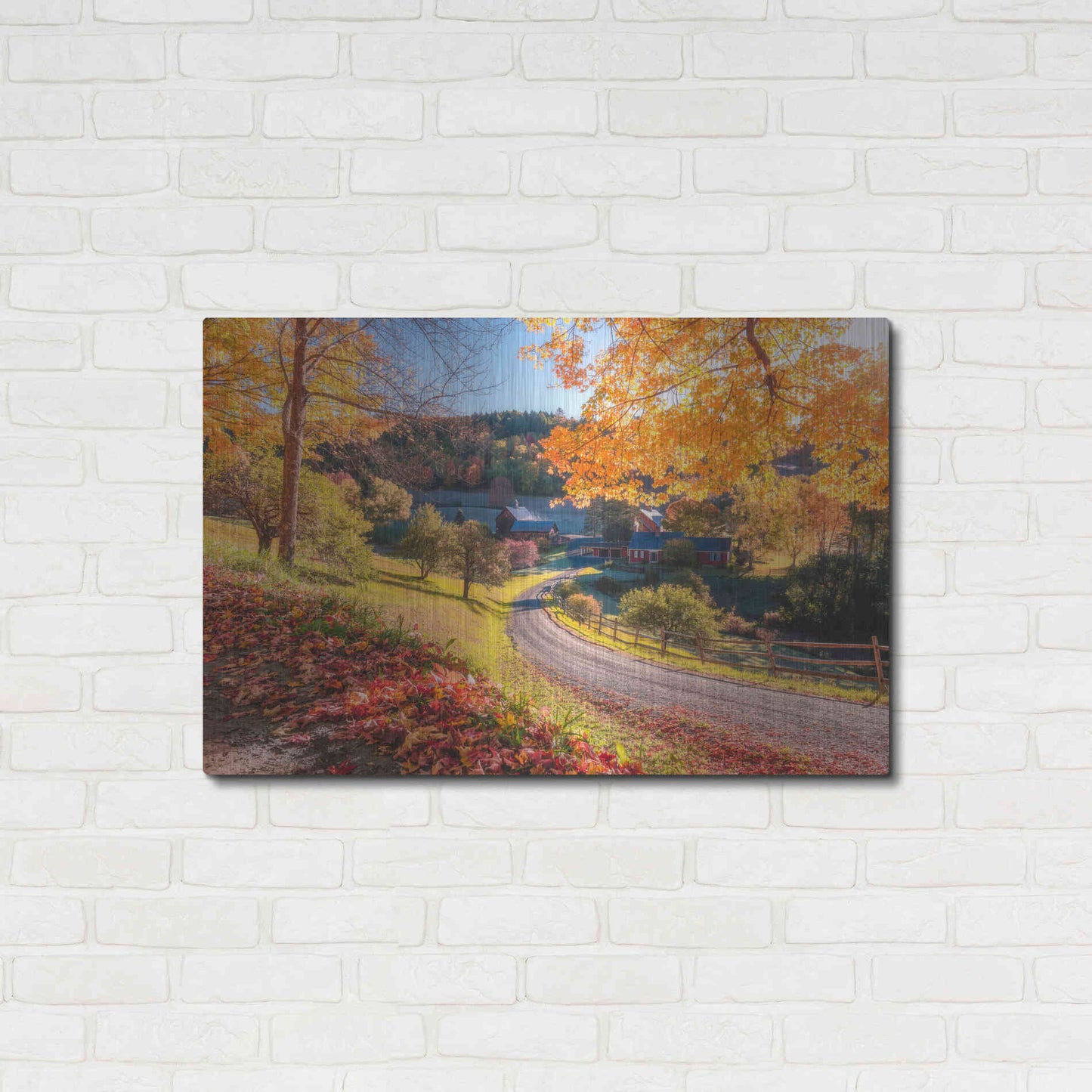 Luxe Metal Art 'Sleepy Hollow Ranch  Vermont' by Bruce Getty, Metal Wall Art,36x24
