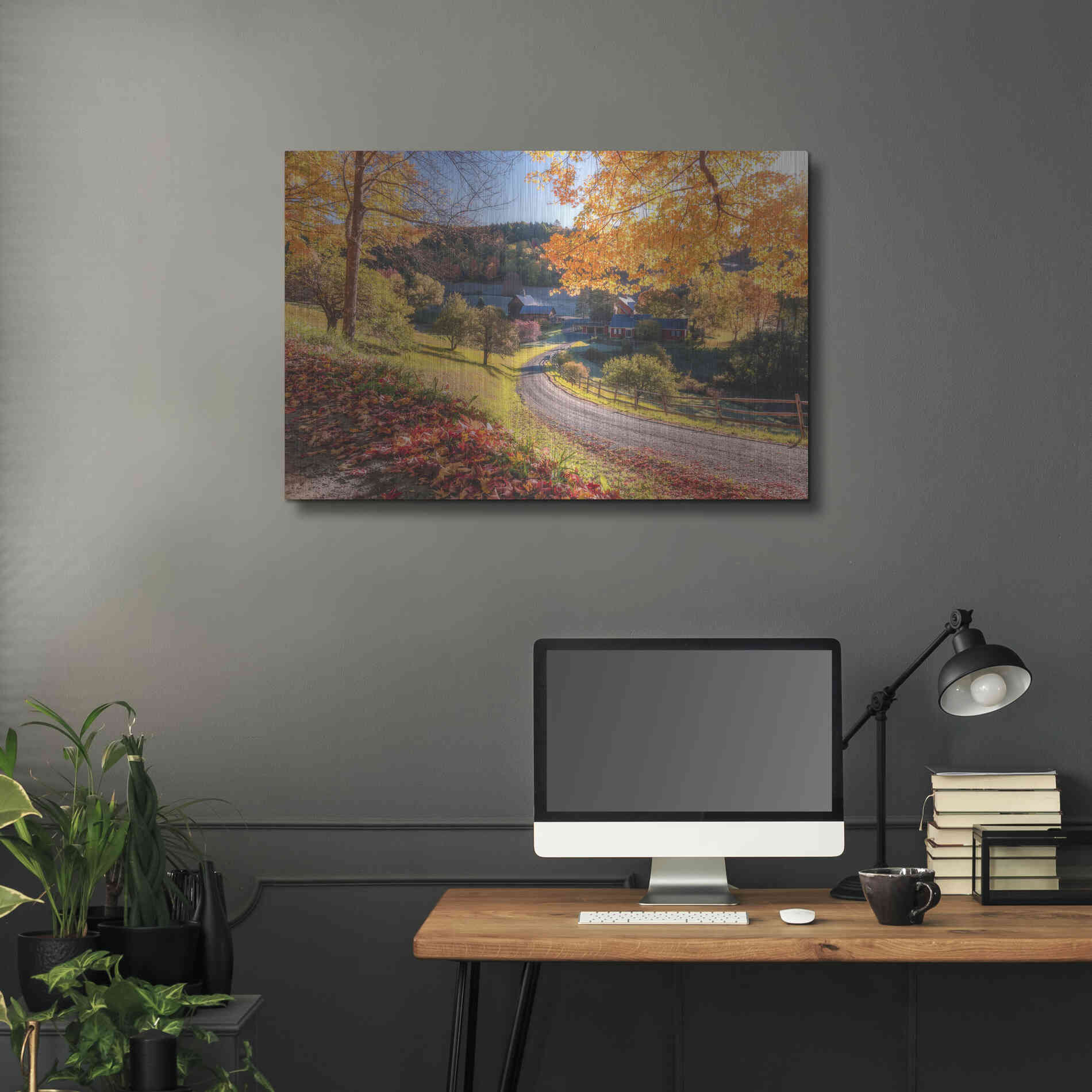Luxe Metal Art 'Sleepy Hollow Ranch  Vermont' by Bruce Getty, Metal Wall Art,36x24