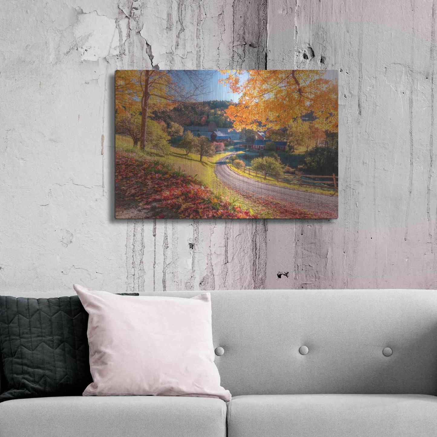 Luxe Metal Art 'Sleepy Hollow Ranch  Vermont' by Bruce Getty, Metal Wall Art,36x24