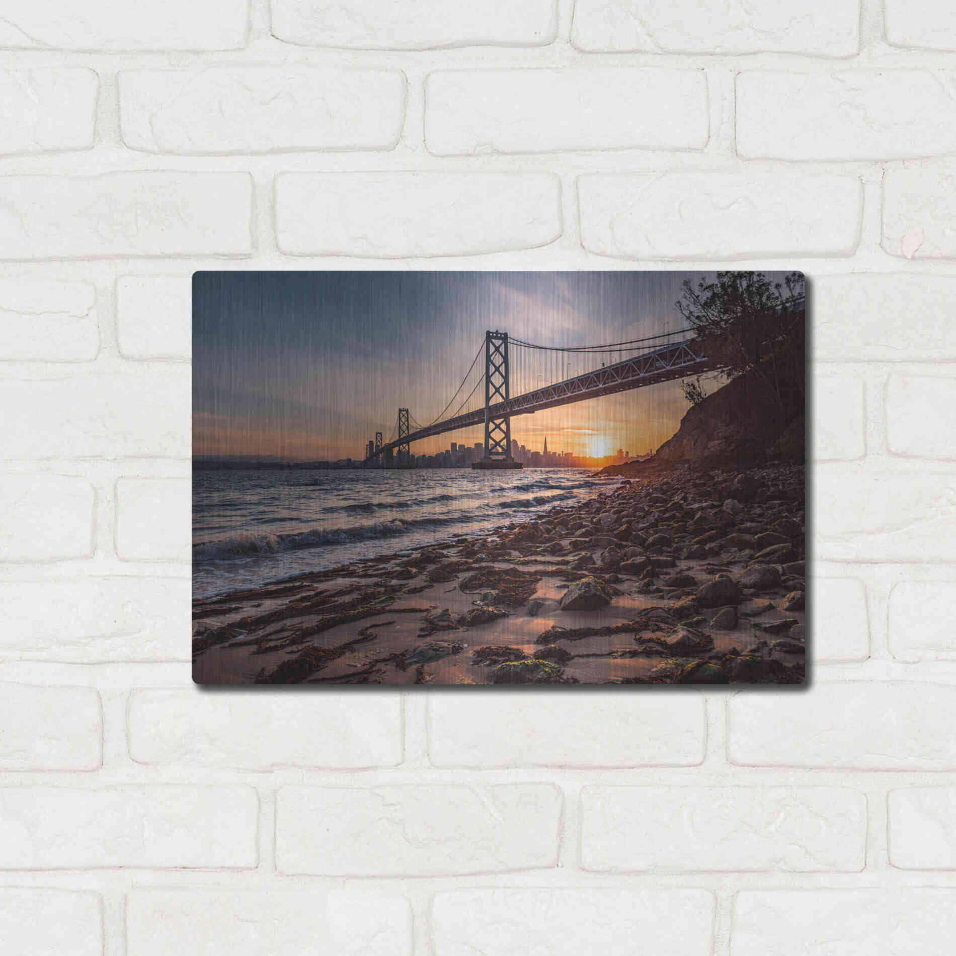 Luxe Metal Art 'Sunset from the Island 2' by Bruce Getty, Metal Wall Art,16x12