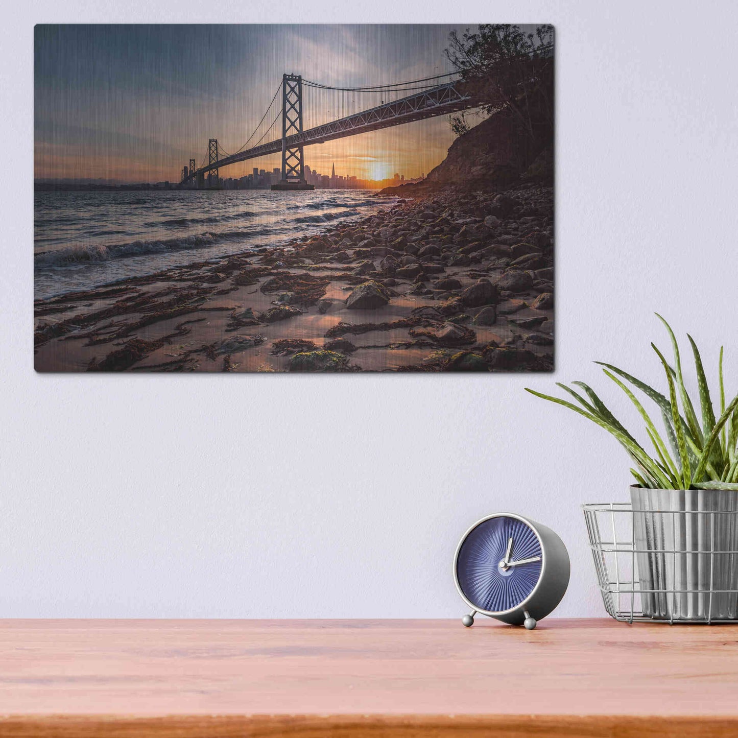 Luxe Metal Art 'Sunset from the Island 2' by Bruce Getty, Metal Wall Art,16x12