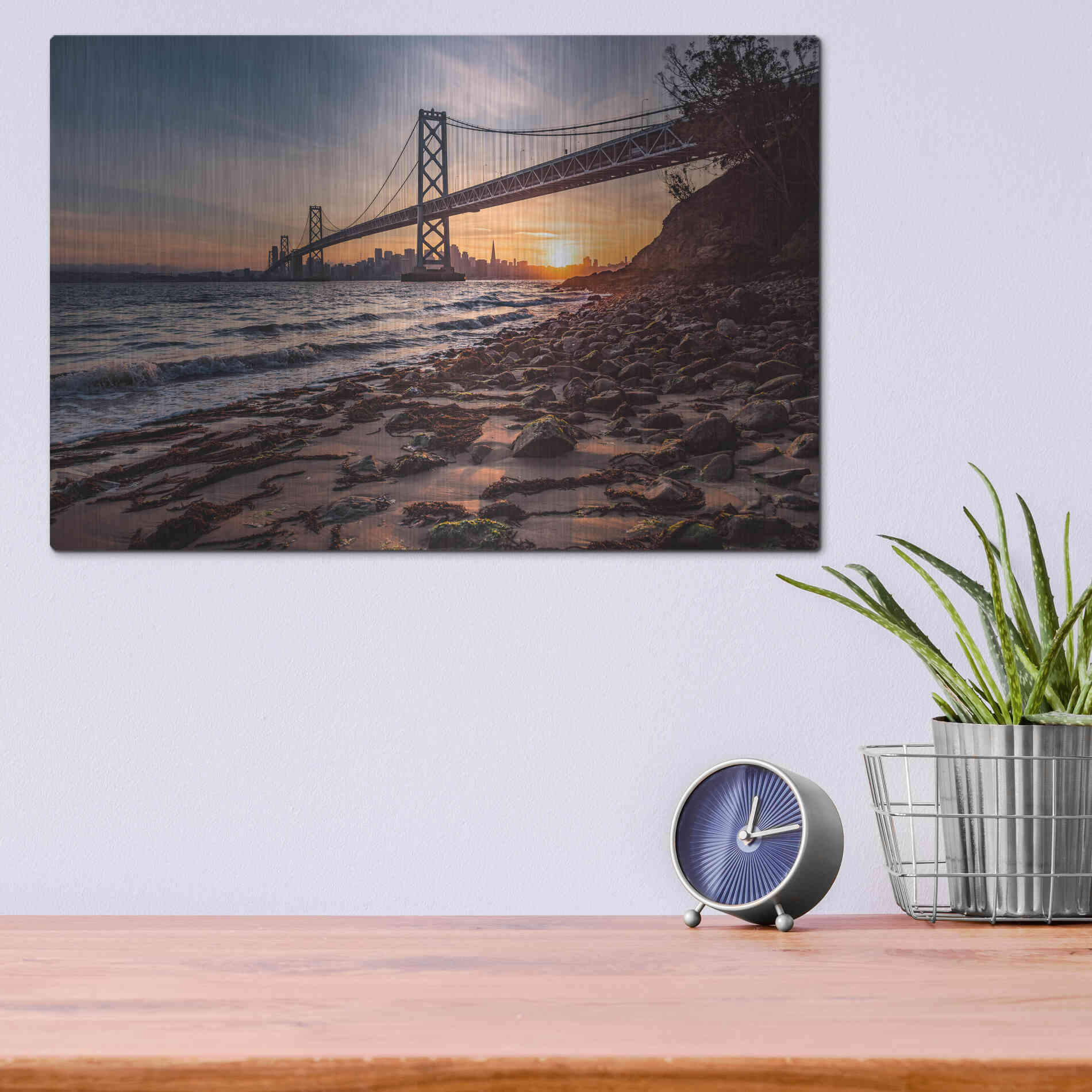 Luxe Metal Art 'Sunset from the Island 2' by Bruce Getty, Metal Wall Art,16x12