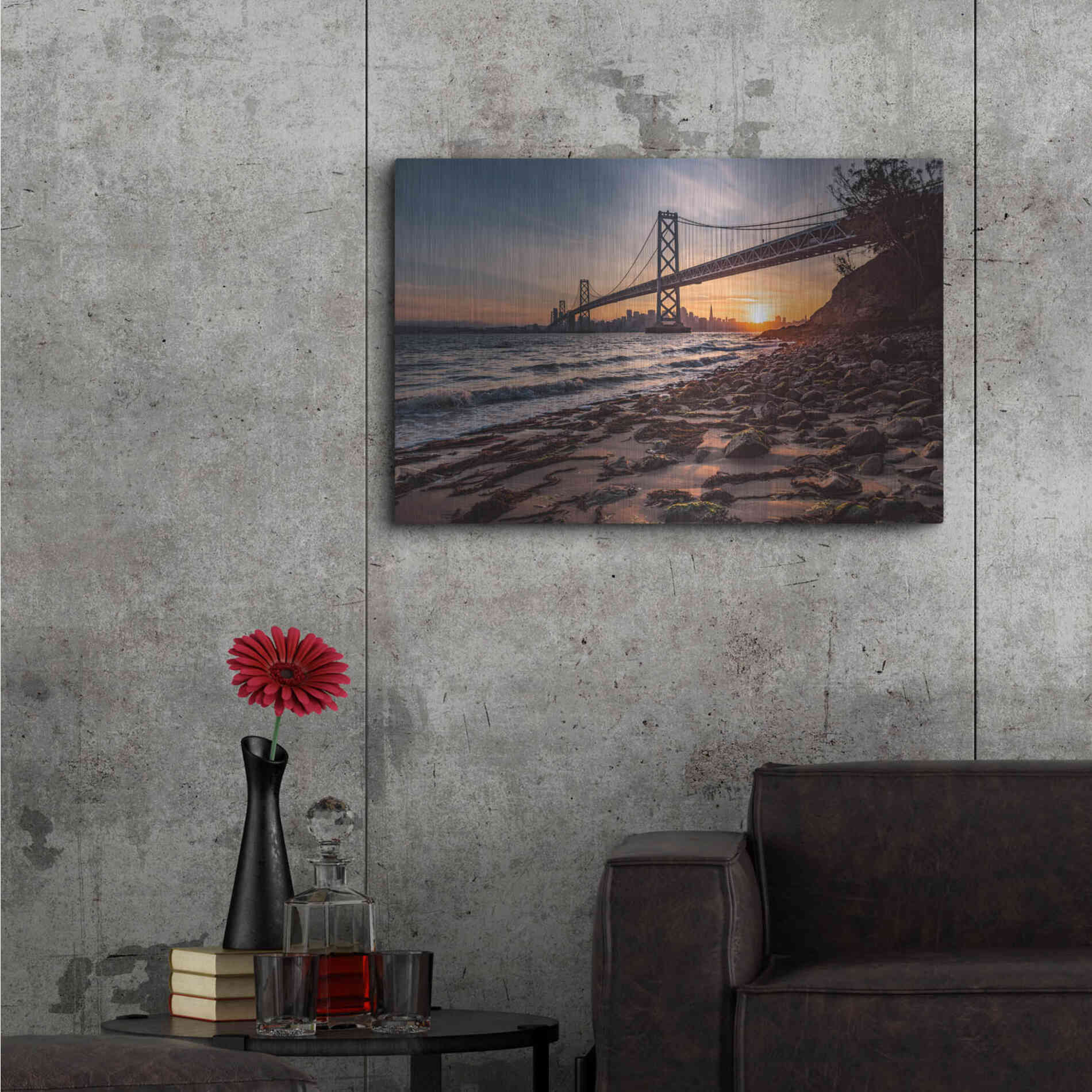 Luxe Metal Art 'Sunset from the Island 2' by Bruce Getty, Metal Wall Art,36x24