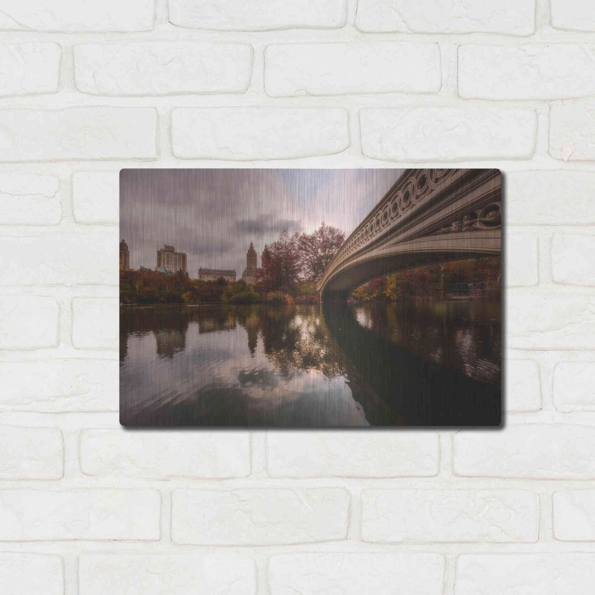 Luxe Metal Art 'The Bow Bridge' by Bruce Getty, Metal Wall Art,16x12
