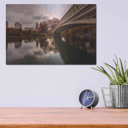 Luxe Metal Art 'The Bow Bridge' by Bruce Getty, Metal Wall Art,16x12