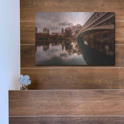 Luxe Metal Art 'The Bow Bridge' by Bruce Getty, Metal Wall Art,16x12