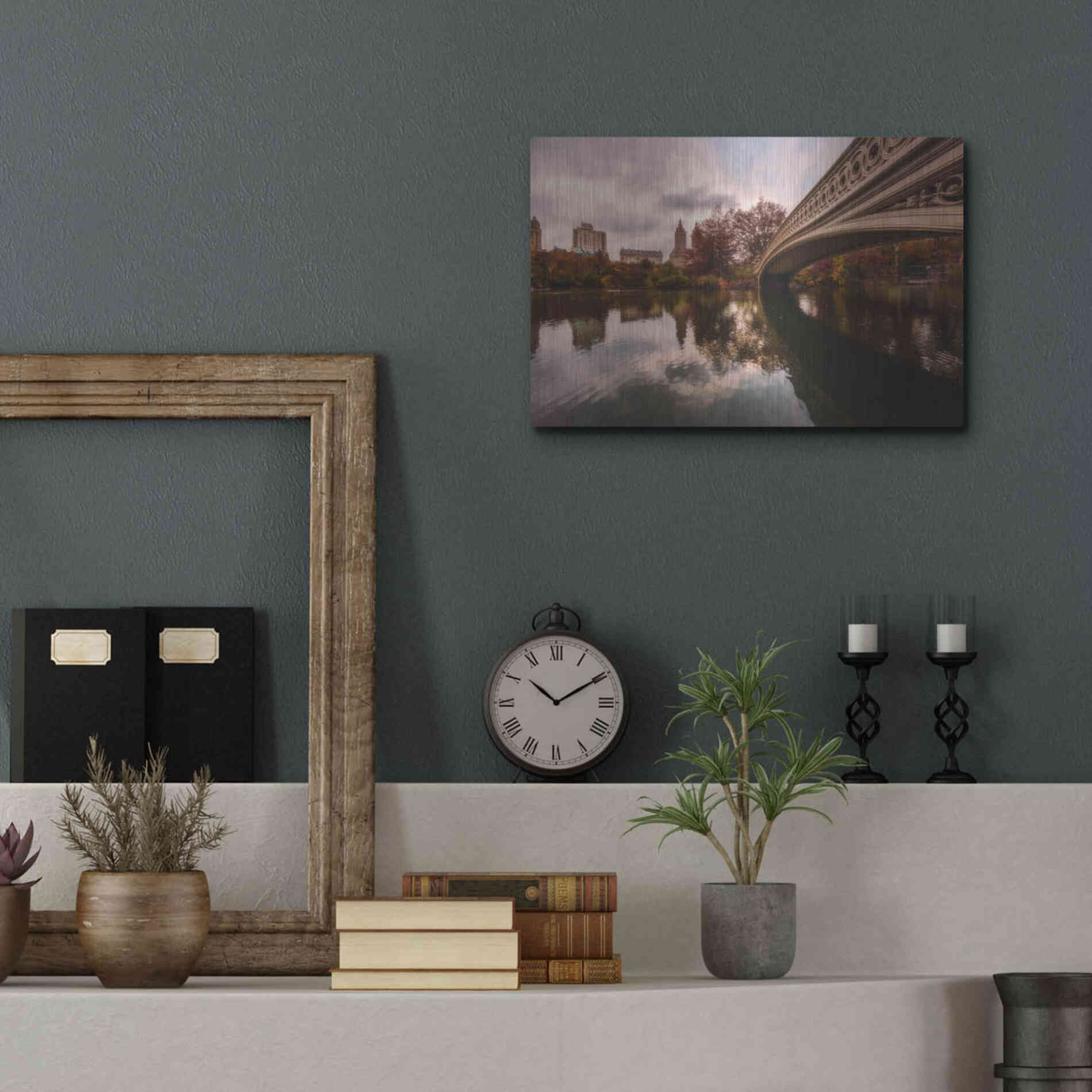 Luxe Metal Art 'The Bow Bridge' by Bruce Getty, Metal Wall Art,16x12