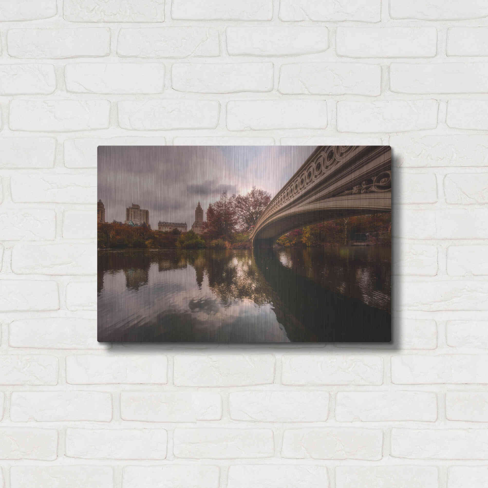 Luxe Metal Art 'The Bow Bridge' by Bruce Getty, Metal Wall Art,24x16