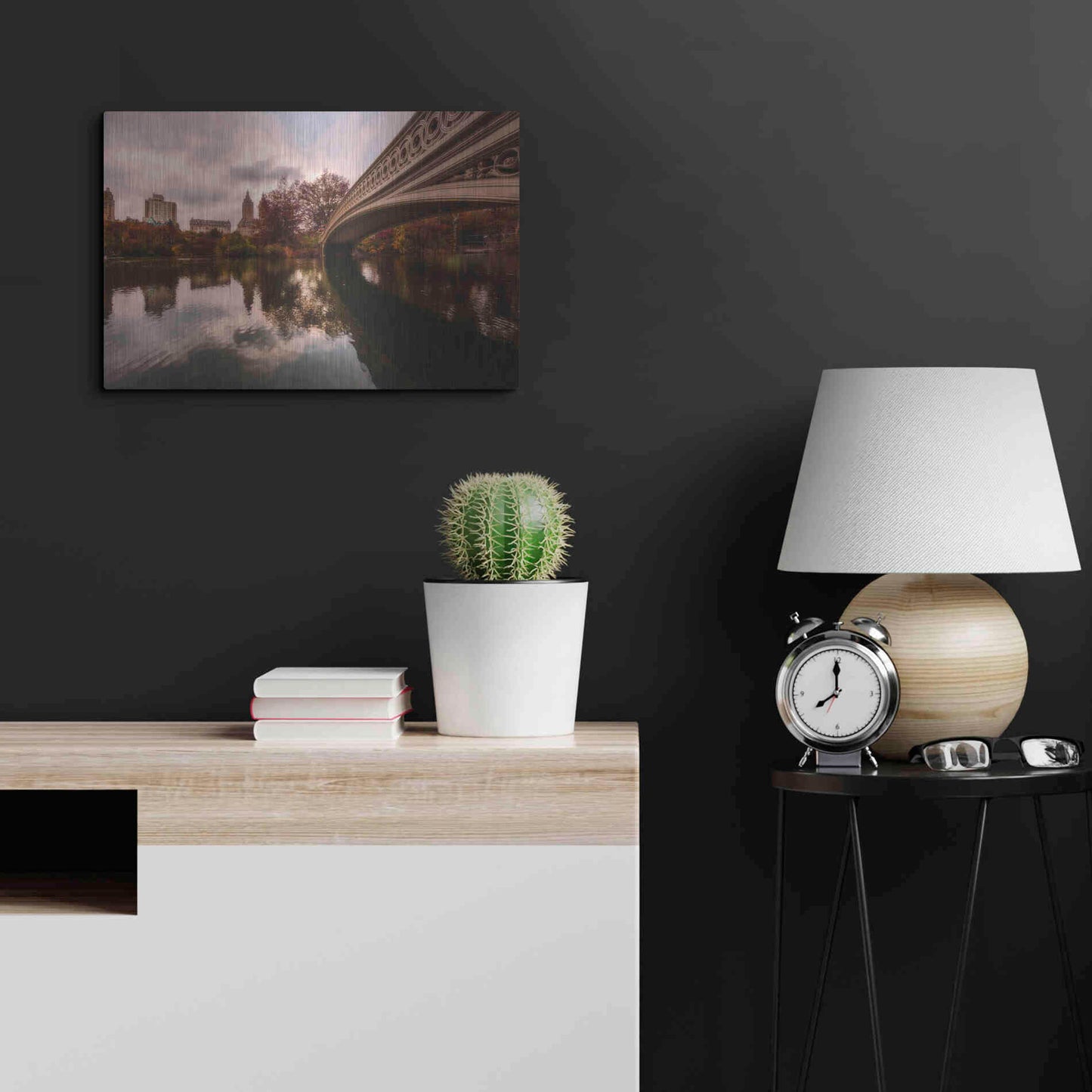 Luxe Metal Art 'The Bow Bridge' by Bruce Getty, Metal Wall Art,24x16