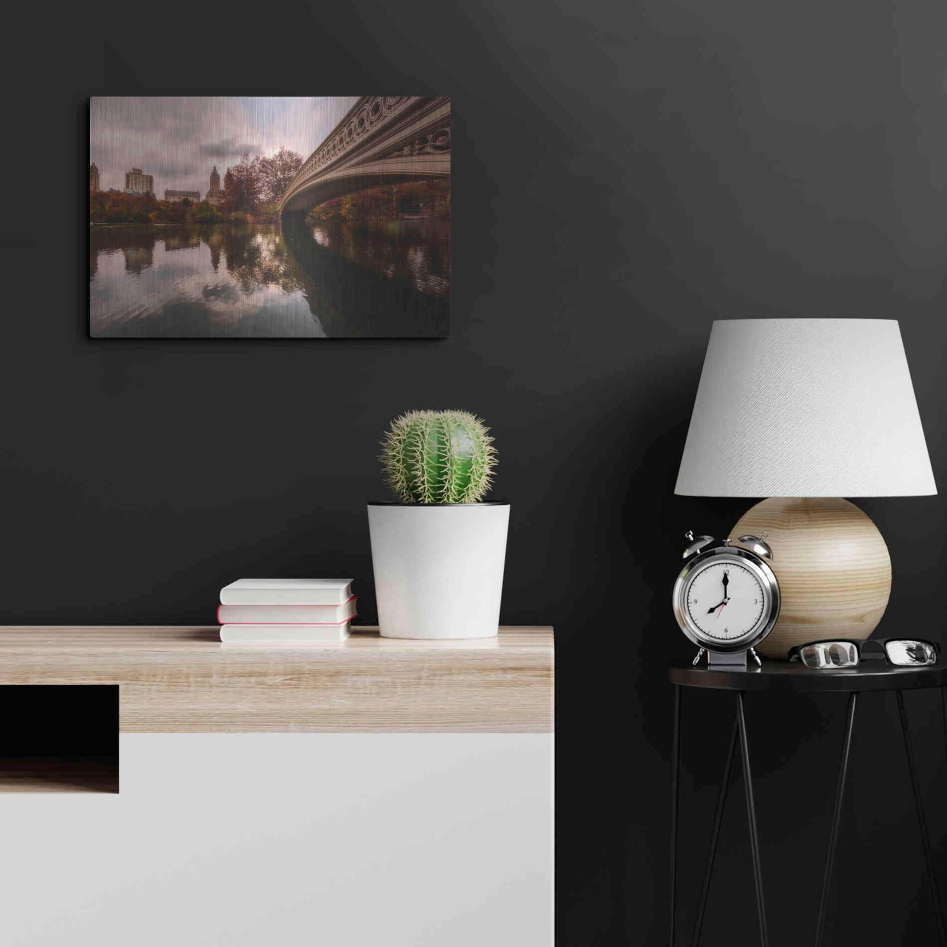 Luxe Metal Art 'The Bow Bridge' by Bruce Getty, Metal Wall Art,24x16