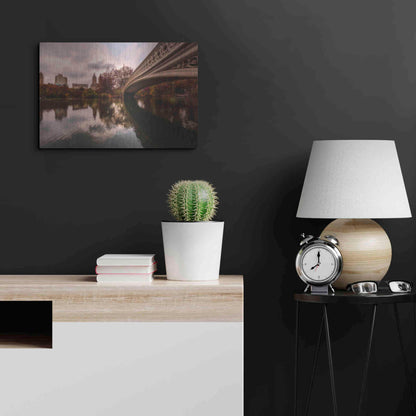Luxe Metal Art 'The Bow Bridge' by Bruce Getty, Metal Wall Art,24x16