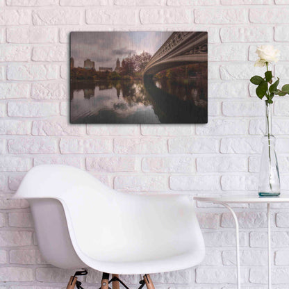 Luxe Metal Art 'The Bow Bridge' by Bruce Getty, Metal Wall Art,24x16