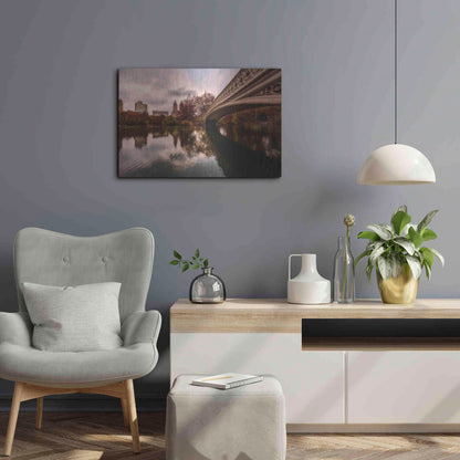 Luxe Metal Art 'The Bow Bridge' by Bruce Getty, Metal Wall Art,24x16