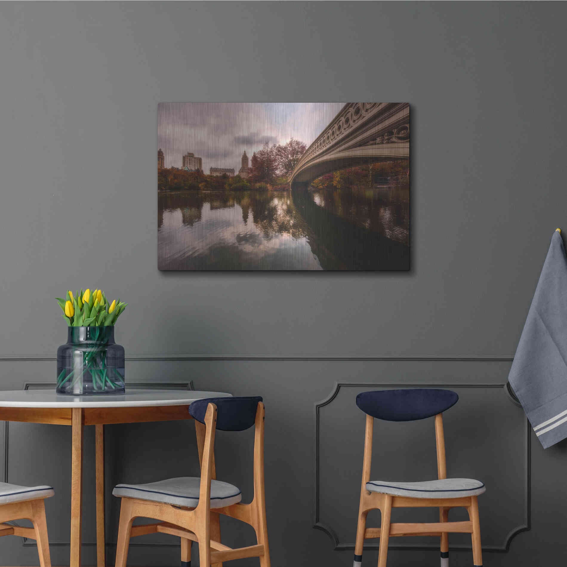 Luxe Metal Art 'The Bow Bridge' by Bruce Getty, Metal Wall Art,36x24