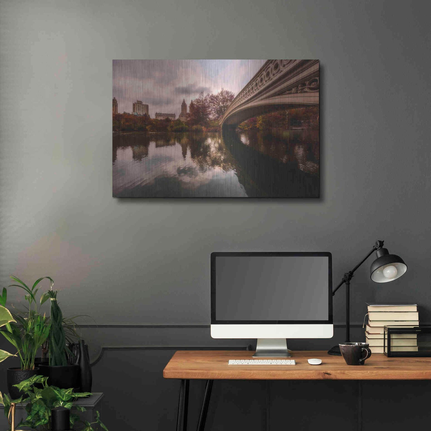 Luxe Metal Art 'The Bow Bridge' by Bruce Getty, Metal Wall Art,36x24