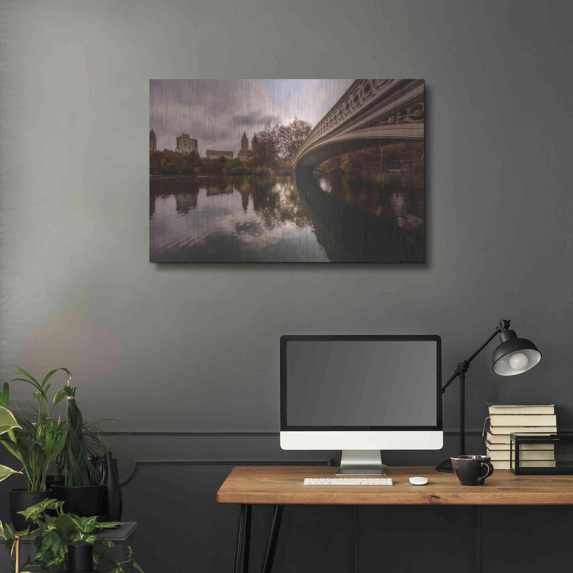 Luxe Metal Art 'The Bow Bridge' by Bruce Getty, Metal Wall Art,36x24