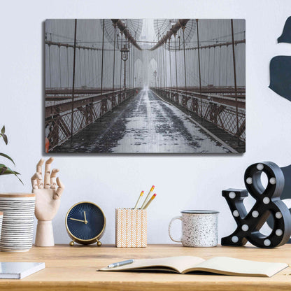 Luxe Metal Art 'The Brooklyn Bridge' by Bruce Getty, Metal Wall Art,16x12