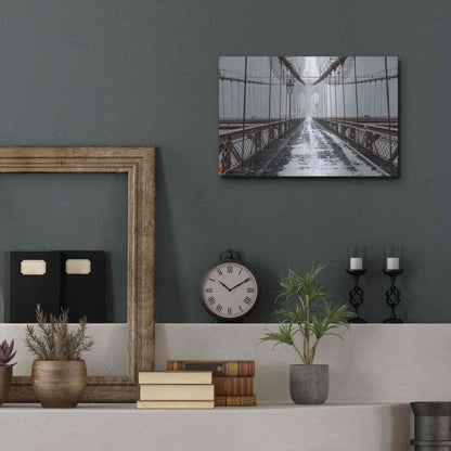 Luxe Metal Art 'The Brooklyn Bridge' by Bruce Getty, Metal Wall Art,16x12
