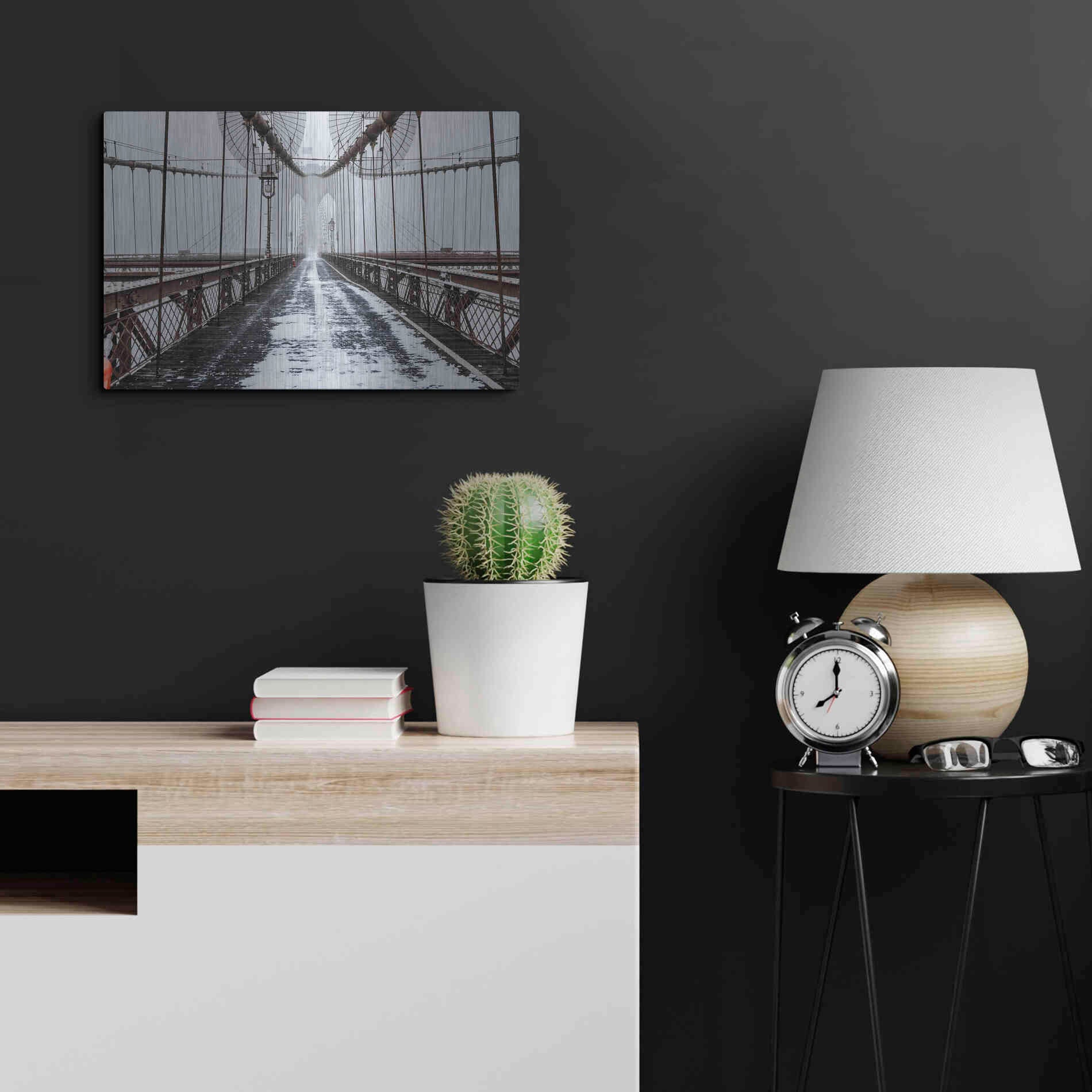 Luxe Metal Art 'The Brooklyn Bridge' by Bruce Getty, Metal Wall Art,24x16