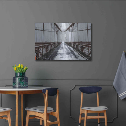 Luxe Metal Art 'The Brooklyn Bridge' by Bruce Getty, Metal Wall Art,36x24