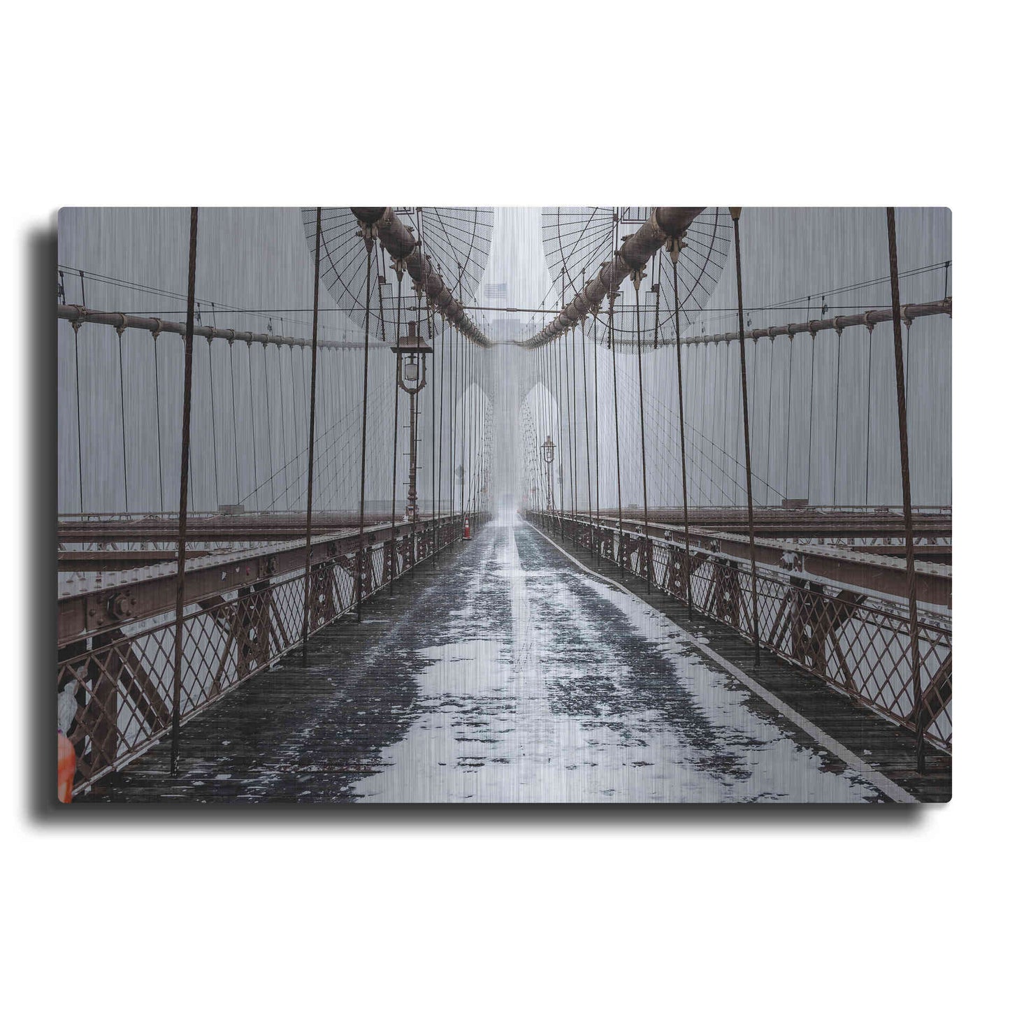 Luxe Metal Art 'The Brooklyn Bridge' by Bruce Getty, Metal Wall Art