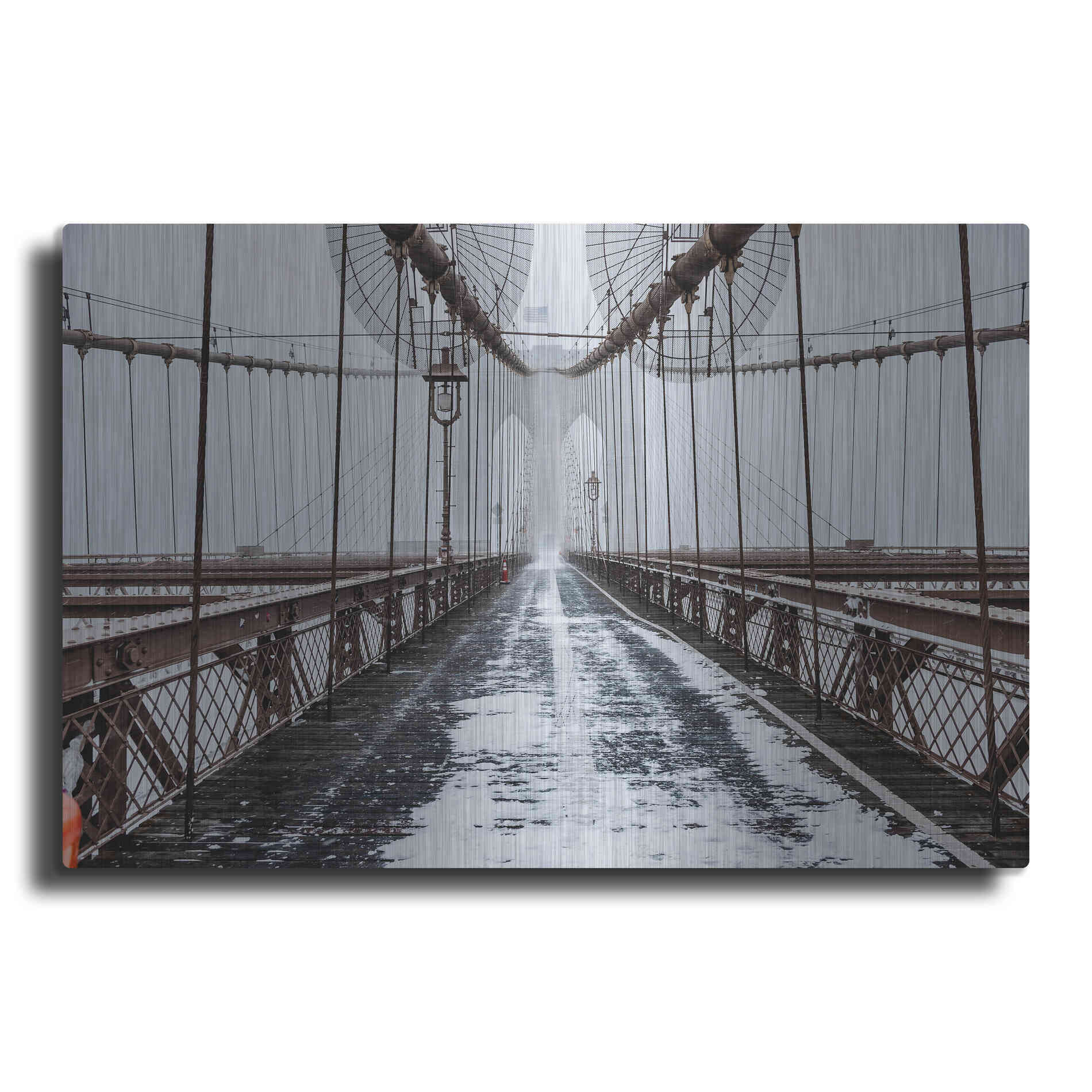 Luxe Metal Art 'The Brooklyn Bridge' by Bruce Getty, Metal Wall Art