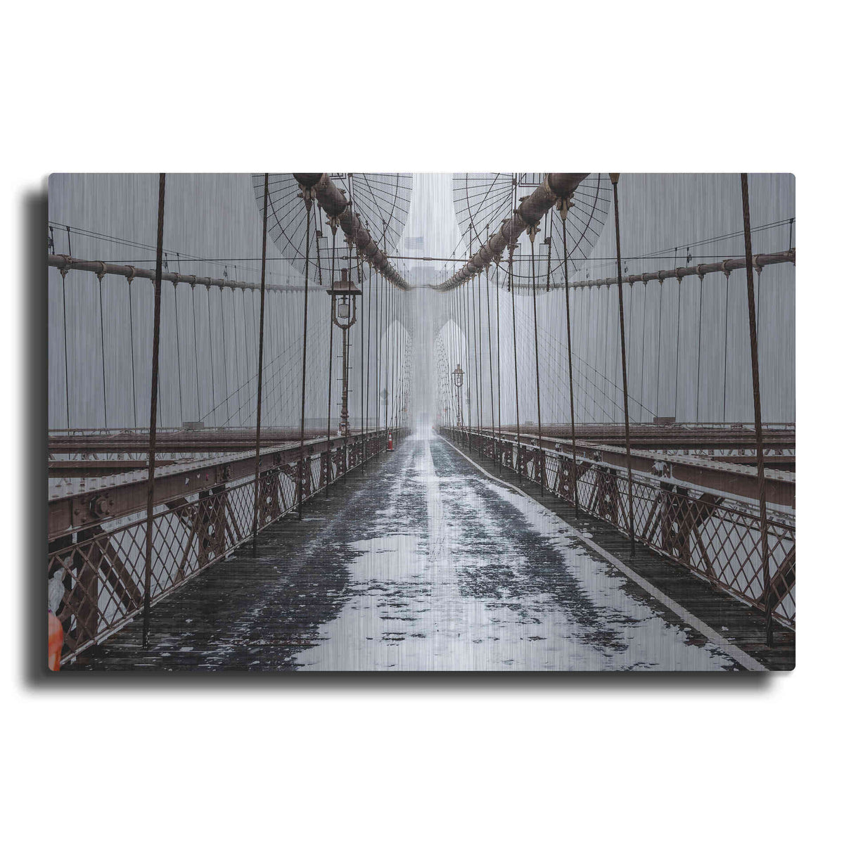 Luxe Metal Art 'The Brooklyn Bridge' by Bruce Getty, Metal Wall Art