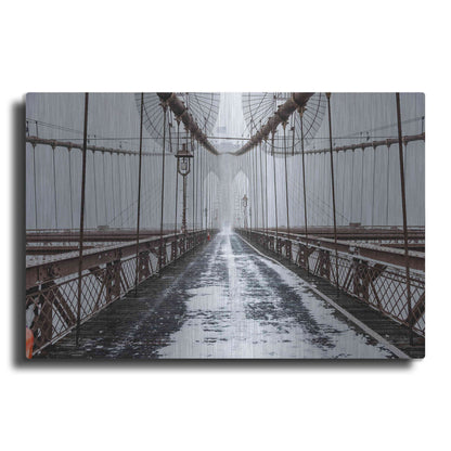 Luxe Metal Art 'The Brooklyn Bridge' by Bruce Getty, Metal Wall Art