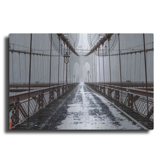 Luxe Metal Art 'The Brooklyn Bridge' by Bruce Getty, Metal Wall Art
