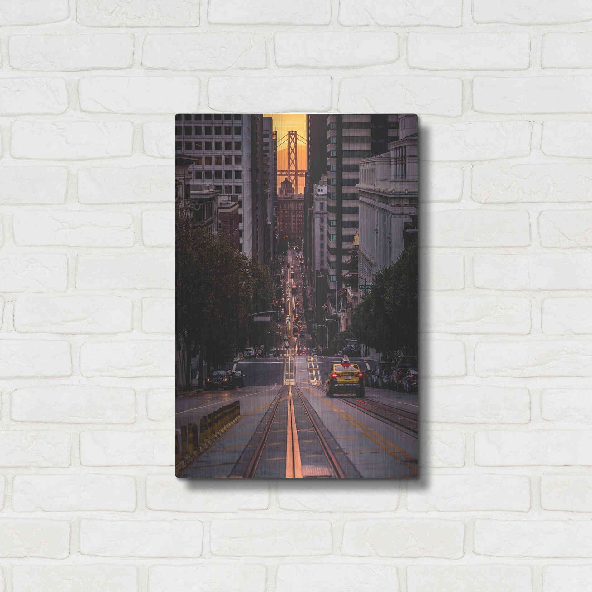 Luxe Metal Art 'The Cab' by Bruce Getty, Metal Wall Art,16x24