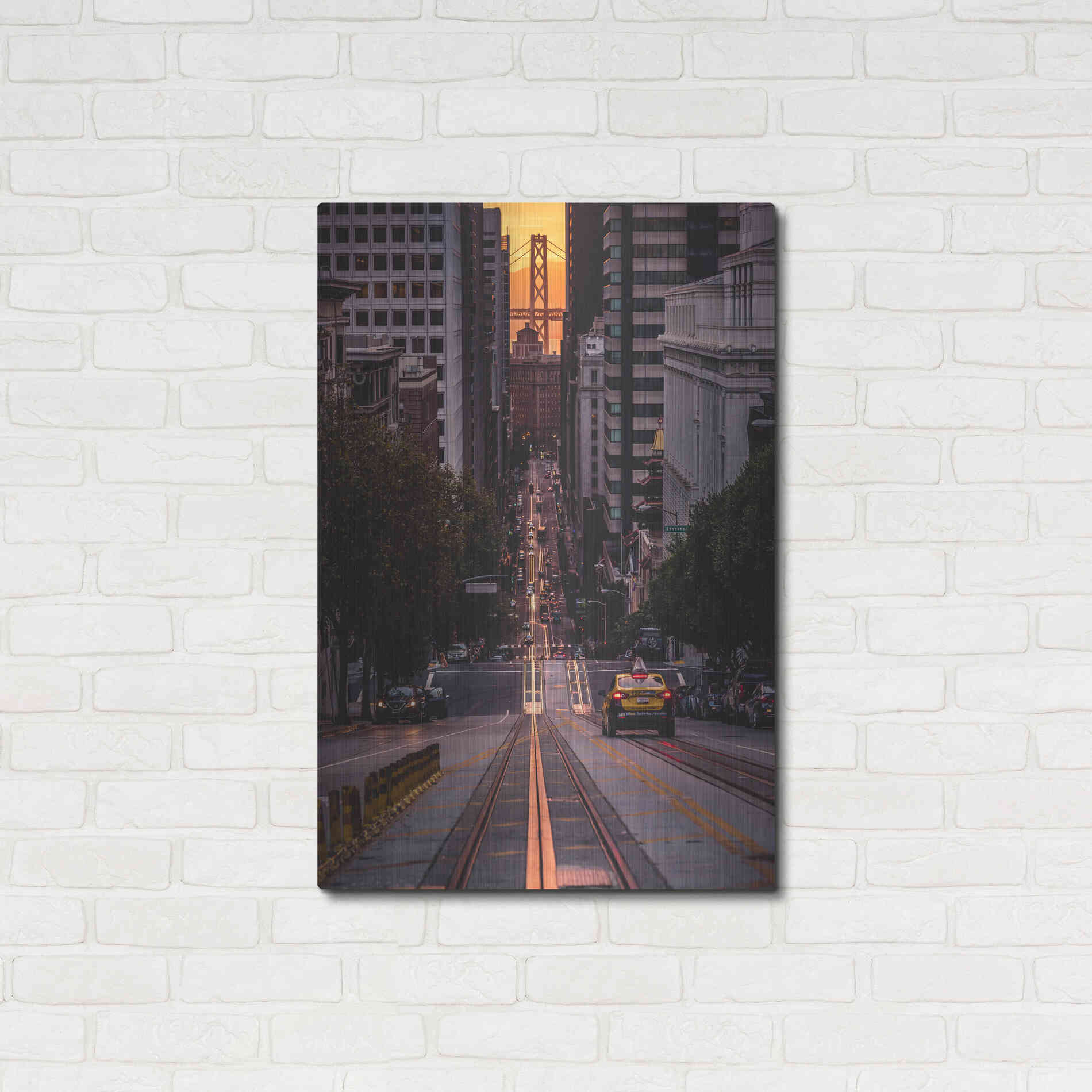 Luxe Metal Art 'The Cab' by Bruce Getty, Metal Wall Art,24x36