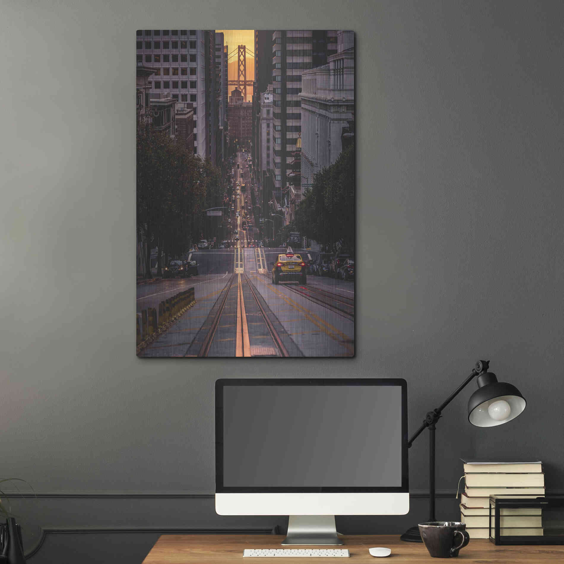 Luxe Metal Art 'The Cab' by Bruce Getty, Metal Wall Art,24x36