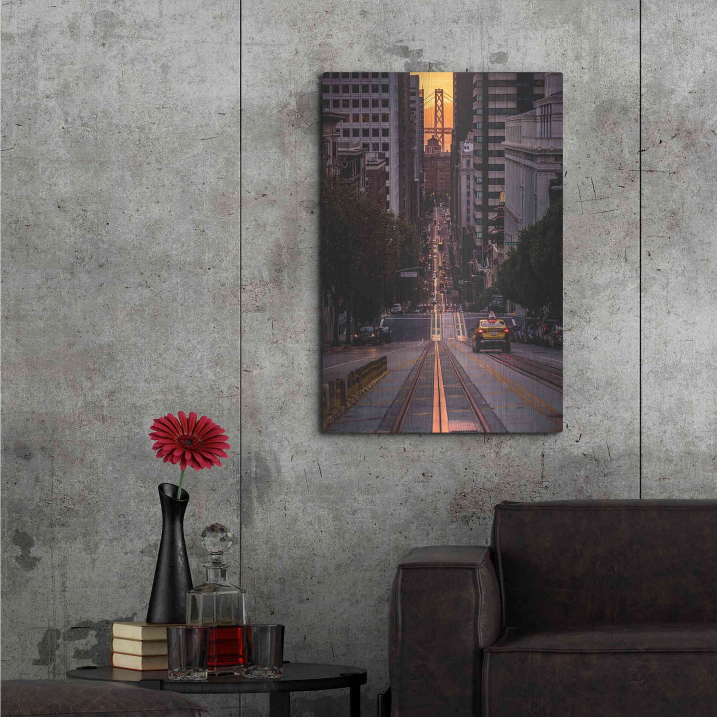 Luxe Metal Art 'The Cab' by Bruce Getty, Metal Wall Art,24x36