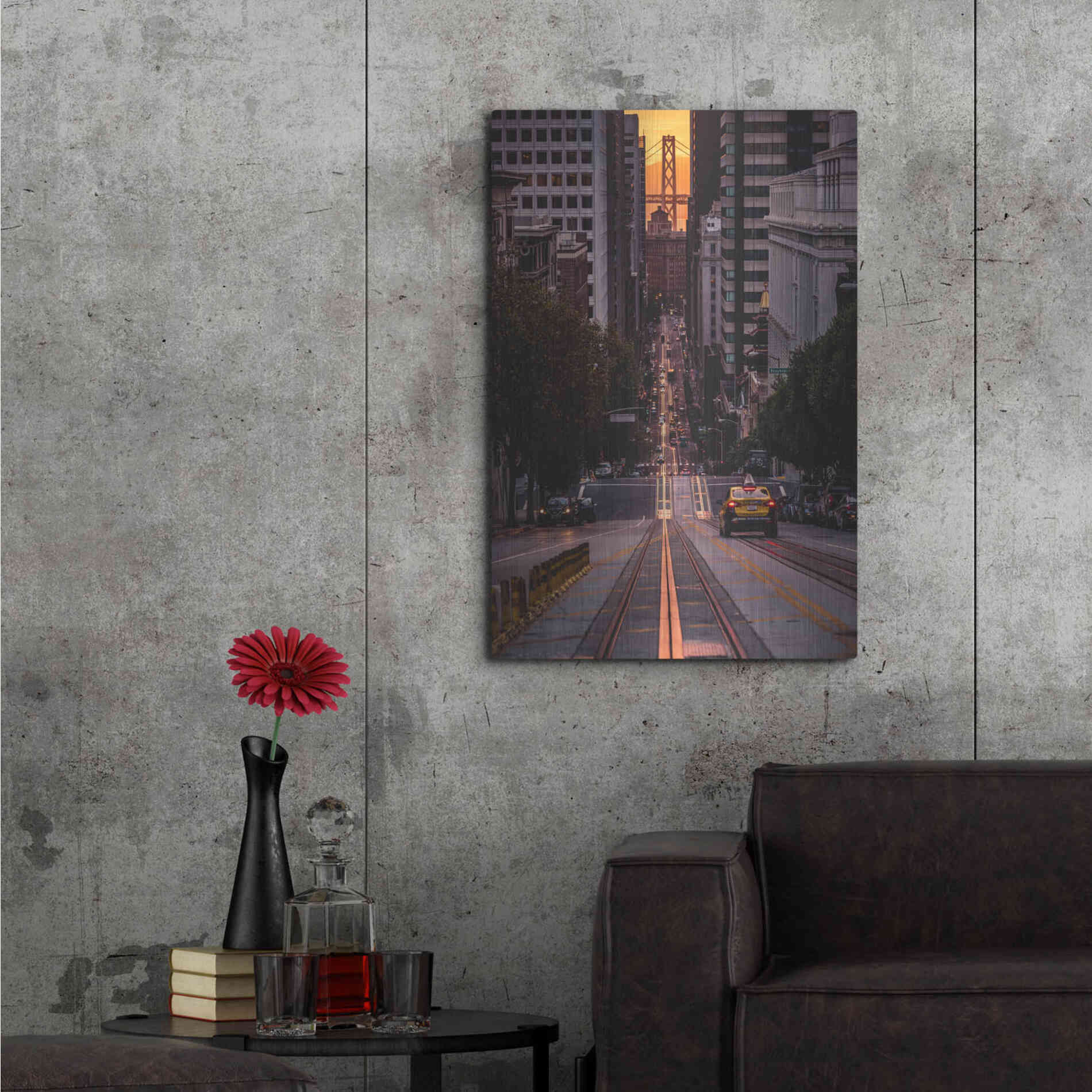 Luxe Metal Art 'The Cab' by Bruce Getty, Metal Wall Art,24x36