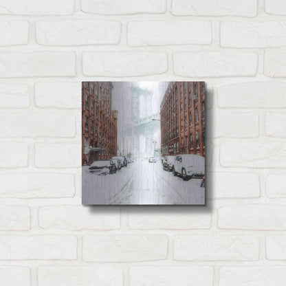 Luxe Metal Art 'The New York Blizzard 2' by Bruce Getty, Metal Wall Art,12x12