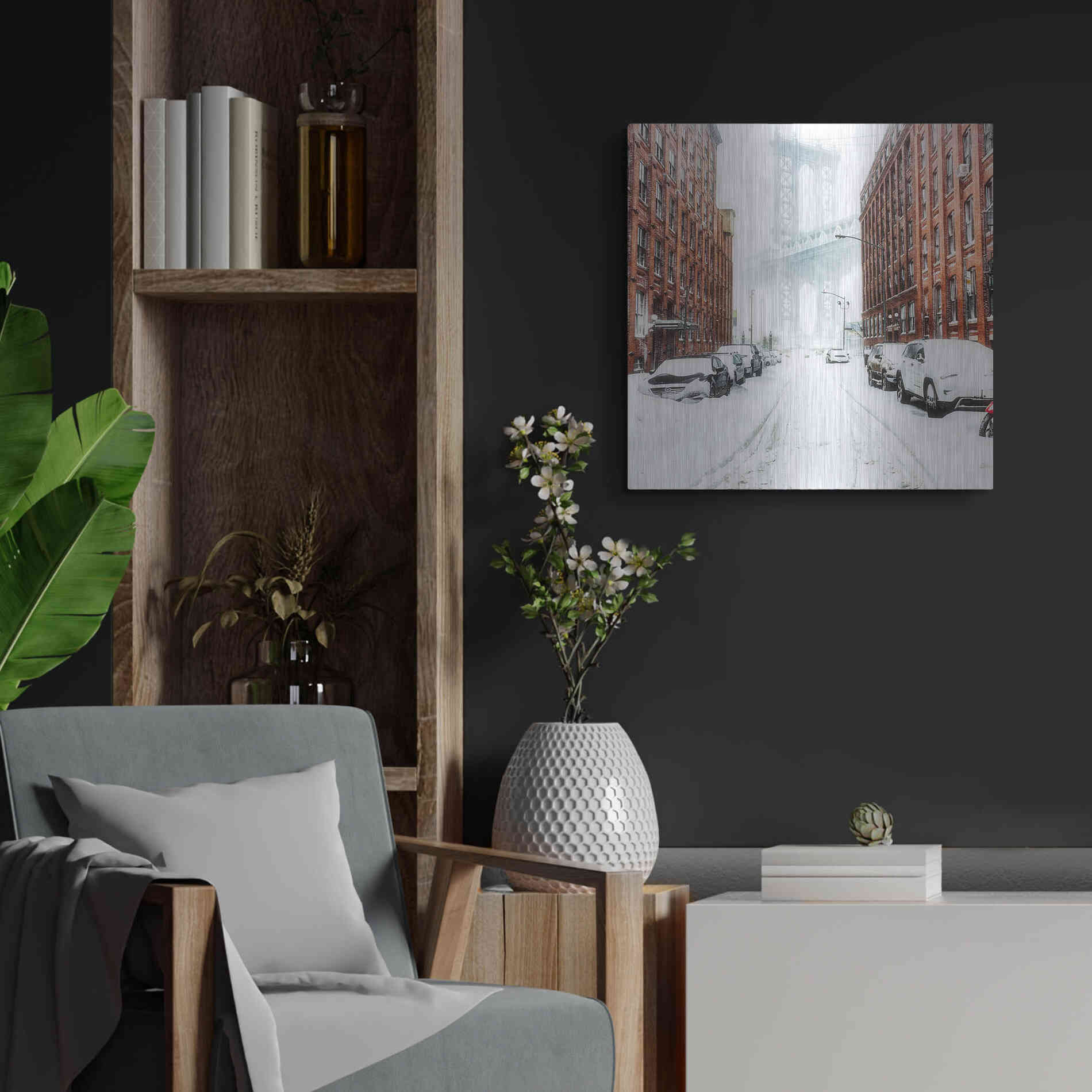 Luxe Metal Art 'The New York Blizzard 2' by Bruce Getty, Metal Wall Art,24x24