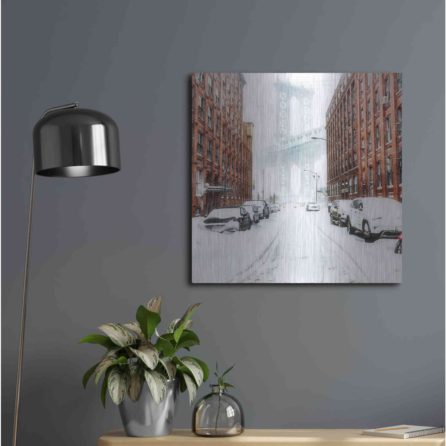 Luxe Metal Art 'The New York Blizzard 2' by Bruce Getty, Metal Wall Art,24x24