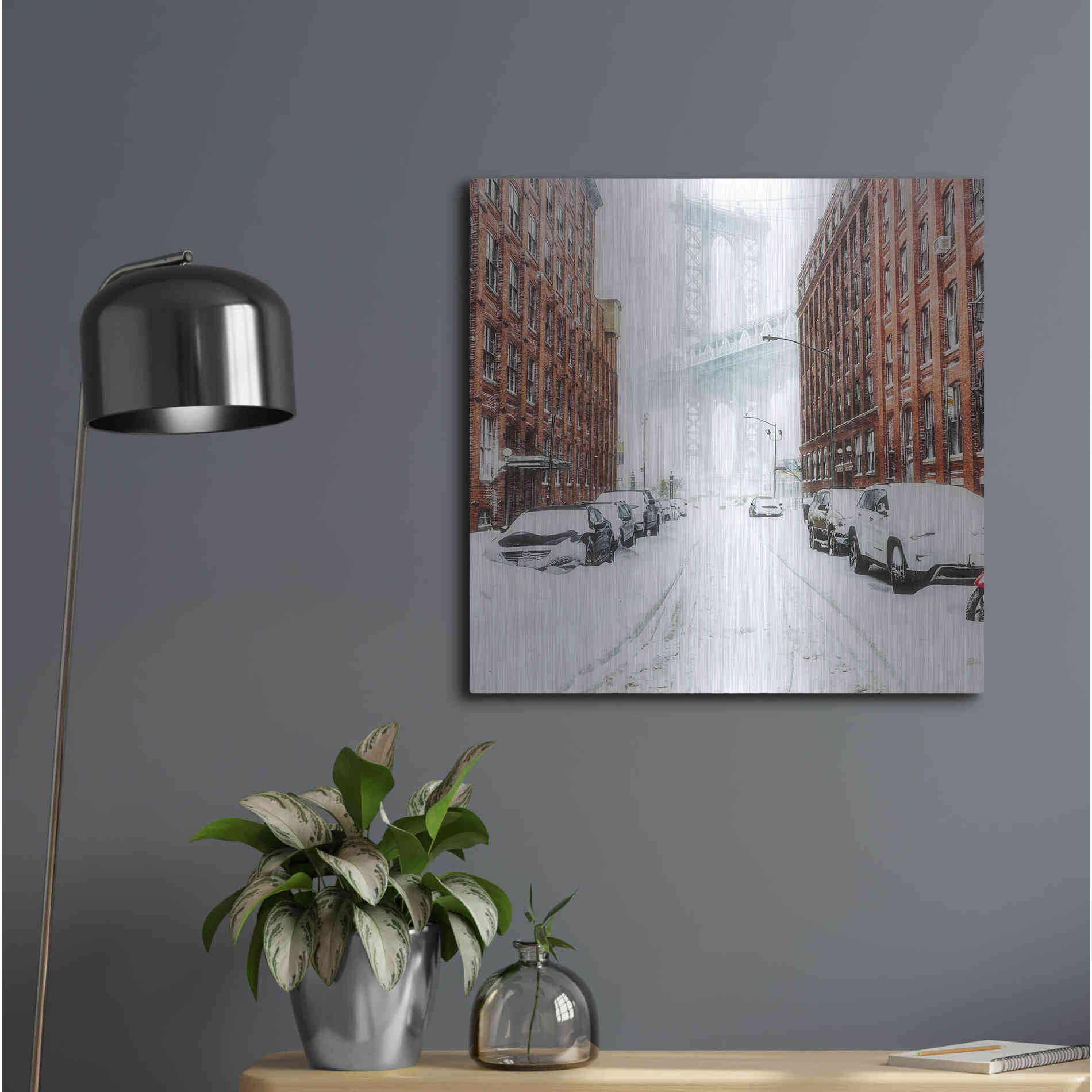 Luxe Metal Art 'The New York Blizzard 2' by Bruce Getty, Metal Wall Art,24x24